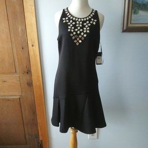 GUESS Los Angeles Jet Black Flirty stone dress unique reflective detail size L